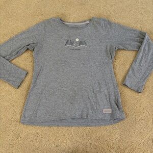Life Is Good Girls' Gray Long-Sleeve Graphic Tee
